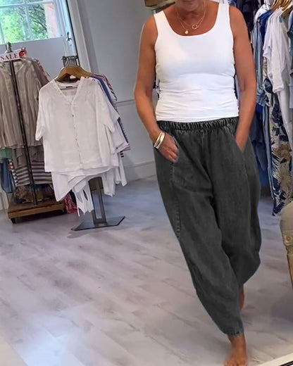 Maren™ | relaxed cotton-blend pants