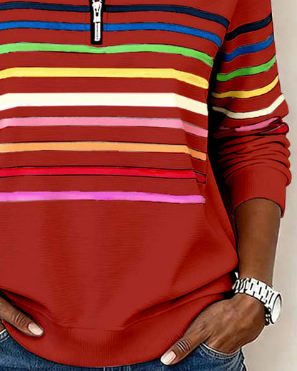 Riley™ | Sweatshirt with Rainbow Stripes