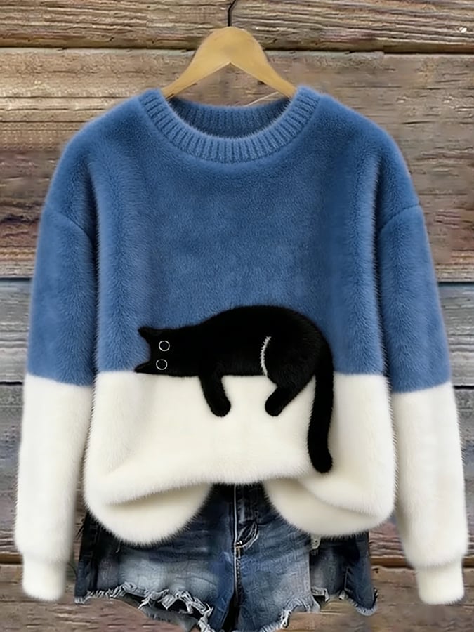 Bridget | Warm colorful Cat sweatshirt