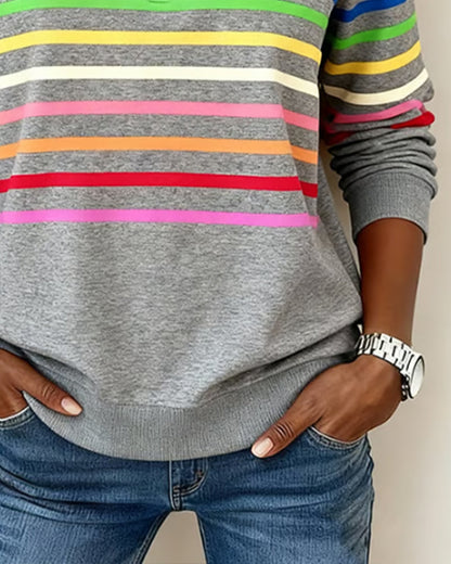 Riley™ | Sweatshirt with Rainbow Stripes