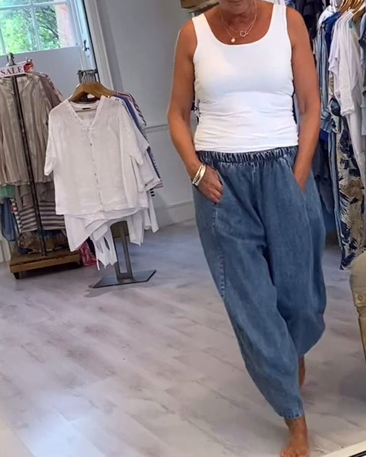 Maren™ | relaxed cotton-blend pants