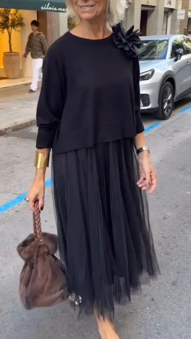 Zara™ | Elegant Tulle Sweater Dress