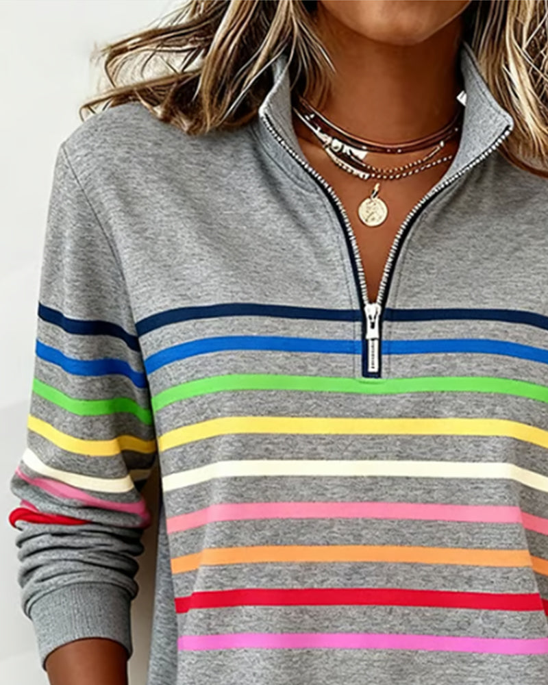 Riley™ | Sweatshirt with Rainbow Stripes