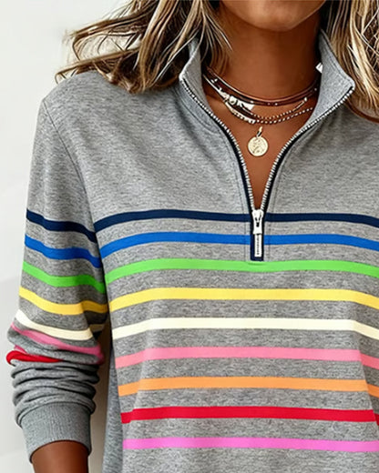 Riley™ | Sweatshirt with Rainbow Stripes