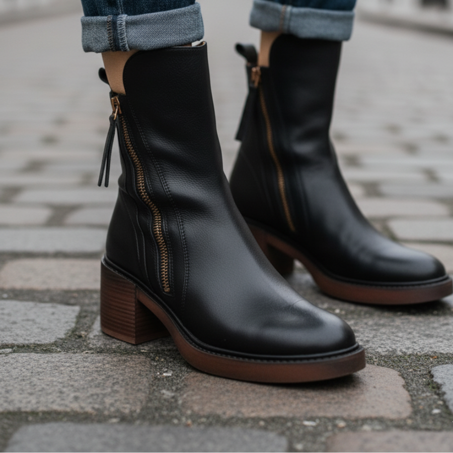 Anna™ | Eleganta ankelboots i läder