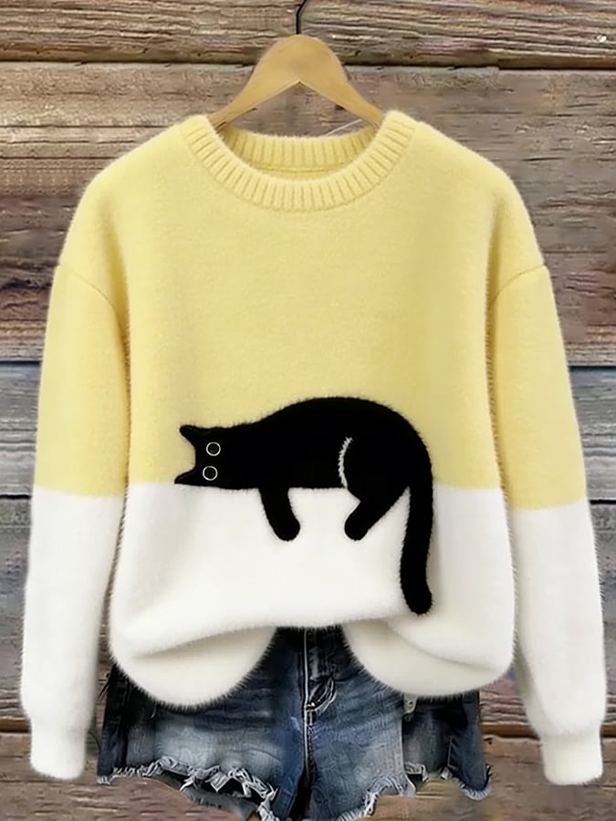 Bridget | Warm colorful Cat sweatshirt