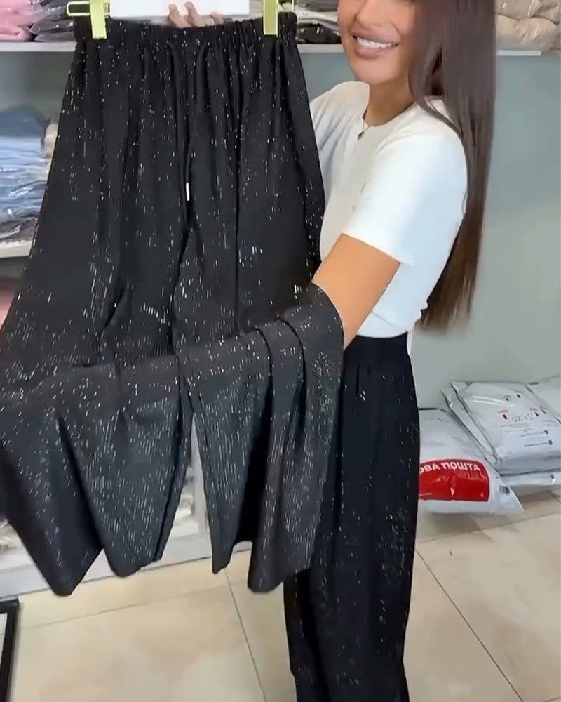 Stella Noir™ | Sequin Wide Leg Pants