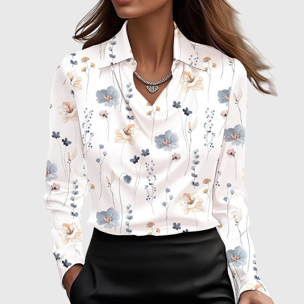 Sylvie™  | Elegant blus med subtil glans