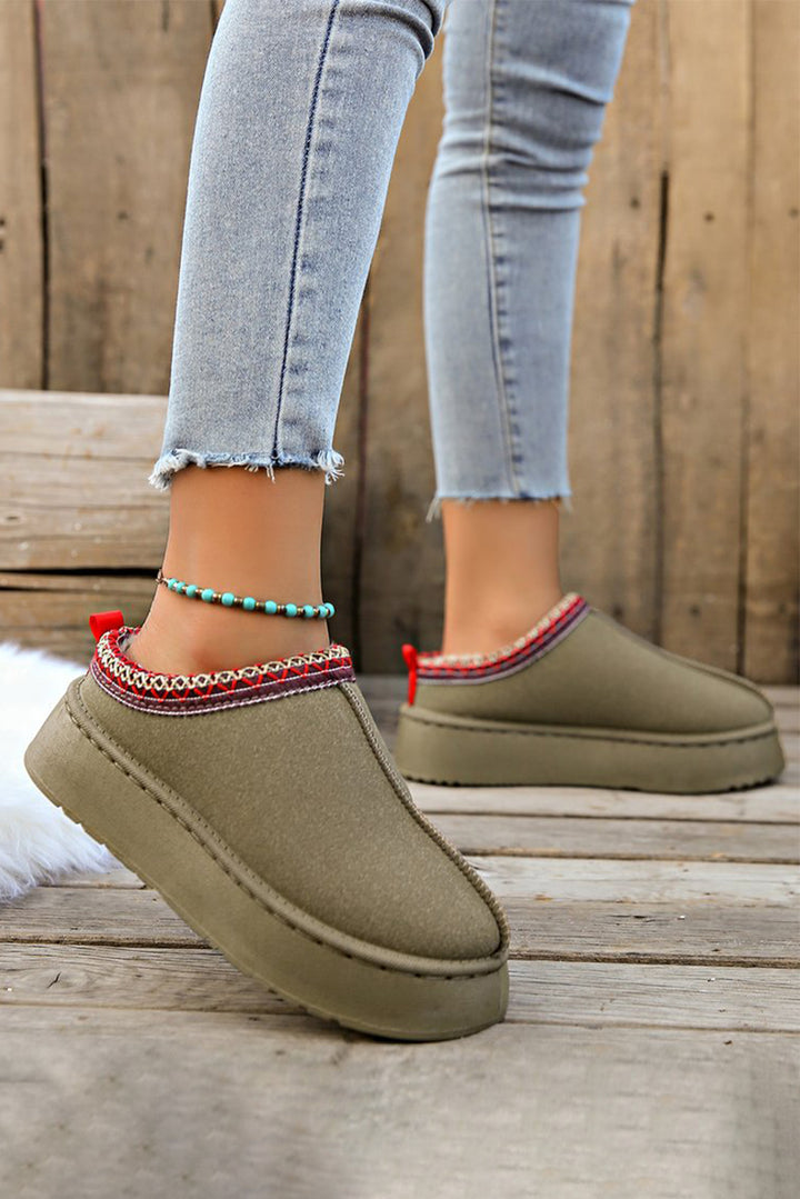 Salviagrön Suede Plush Winter Boots