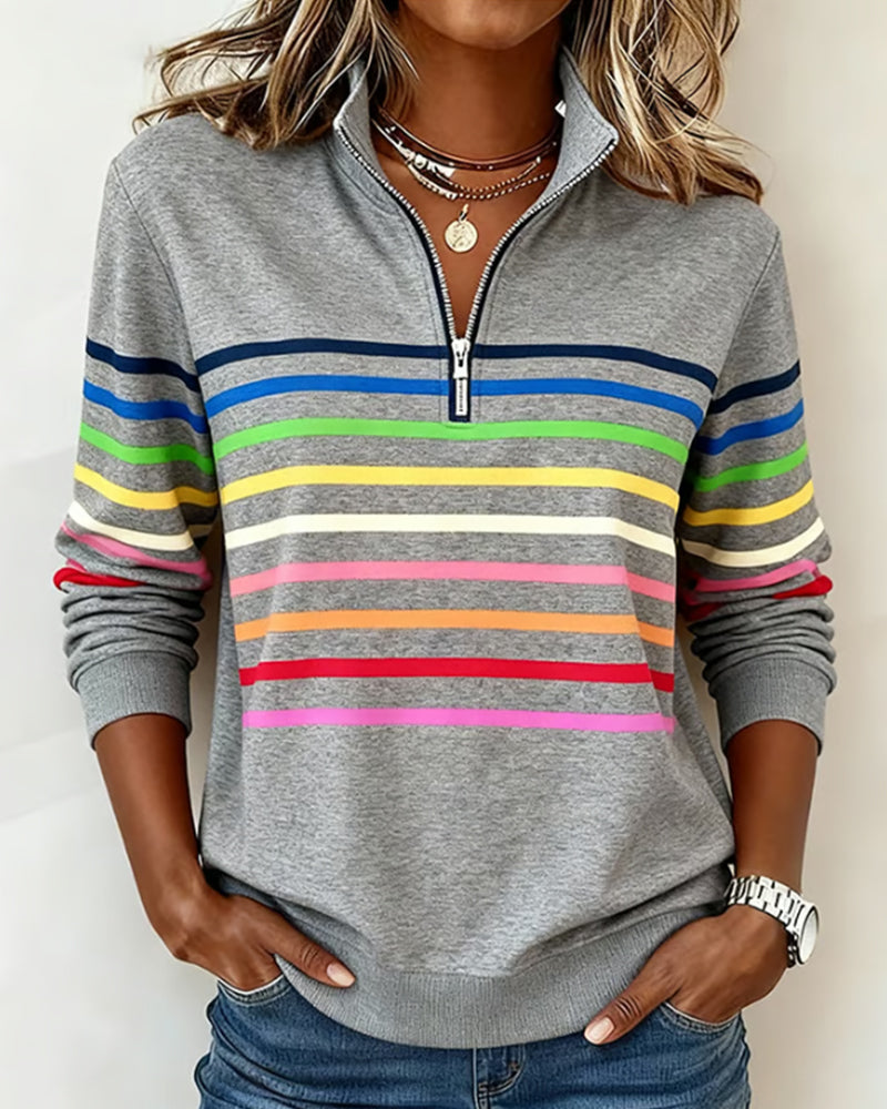 Riley™ | Sweatshirt with Rainbow Stripes