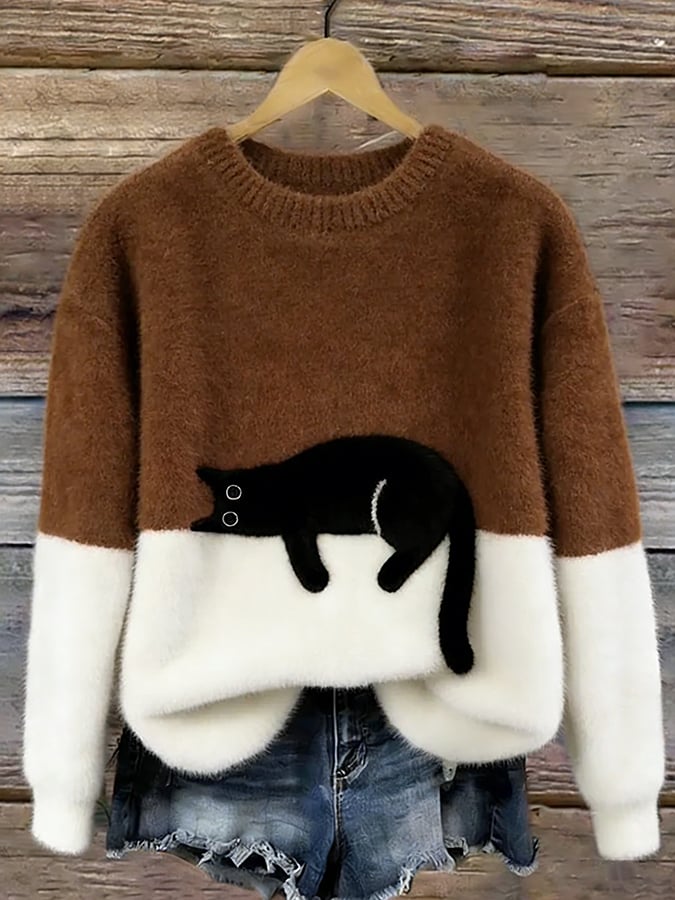 Bridget | Warm colorful Cat sweatshirt