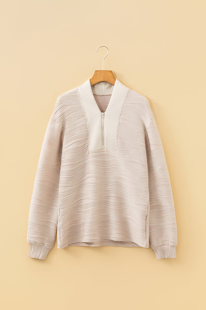 Marin™ zip-neck textured sweatshirt