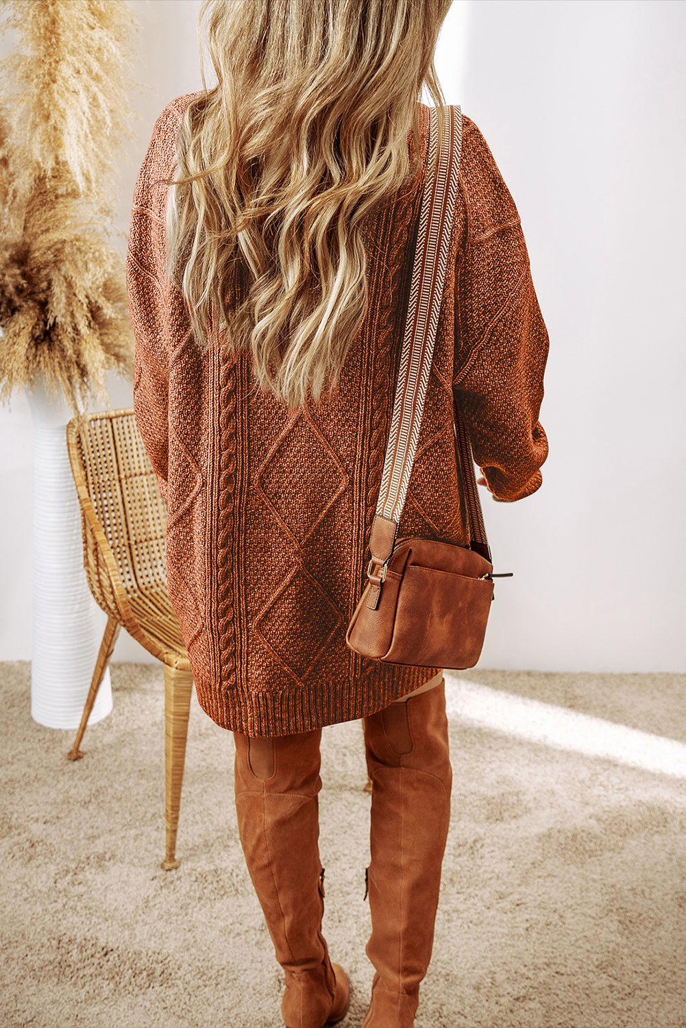 Harper™ | Cable Knit Sweater Dress