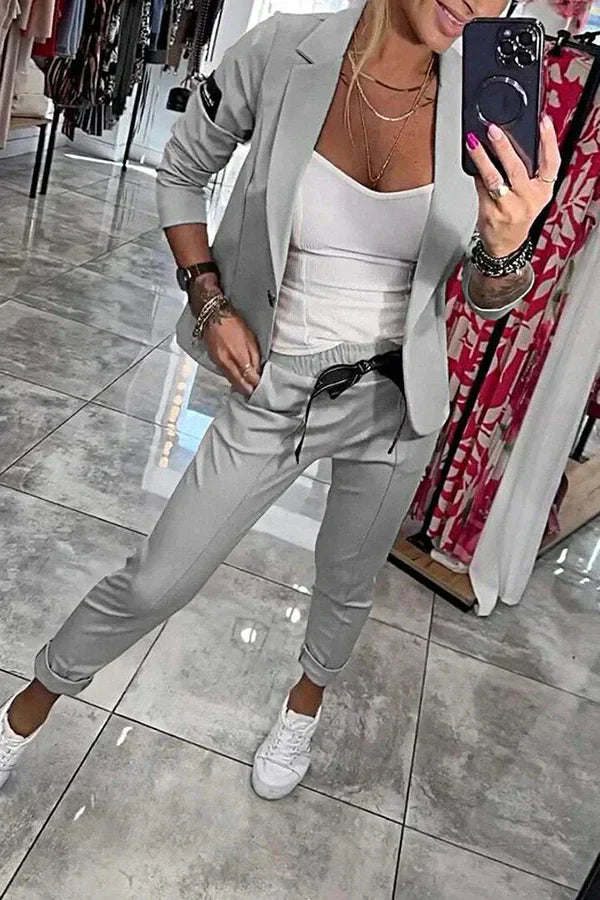 Zaluva™ | Måttsytt Set med Mjuk Blazer och Lätta Joggingbyxor
