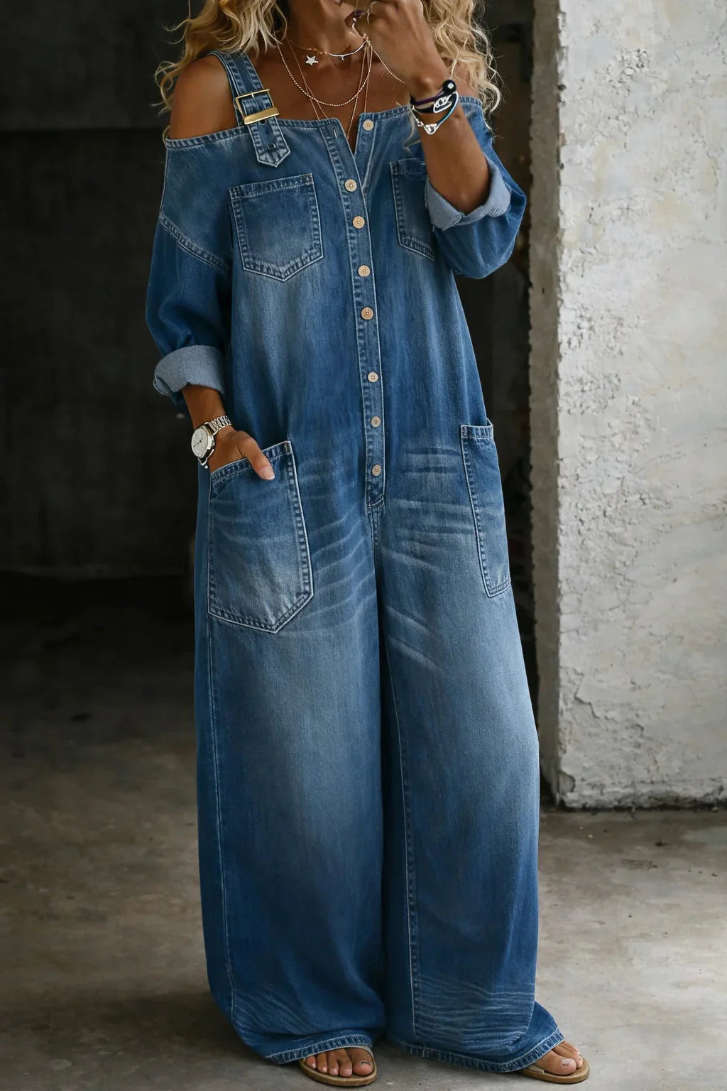 Coumba | Combinaison jean bretelles