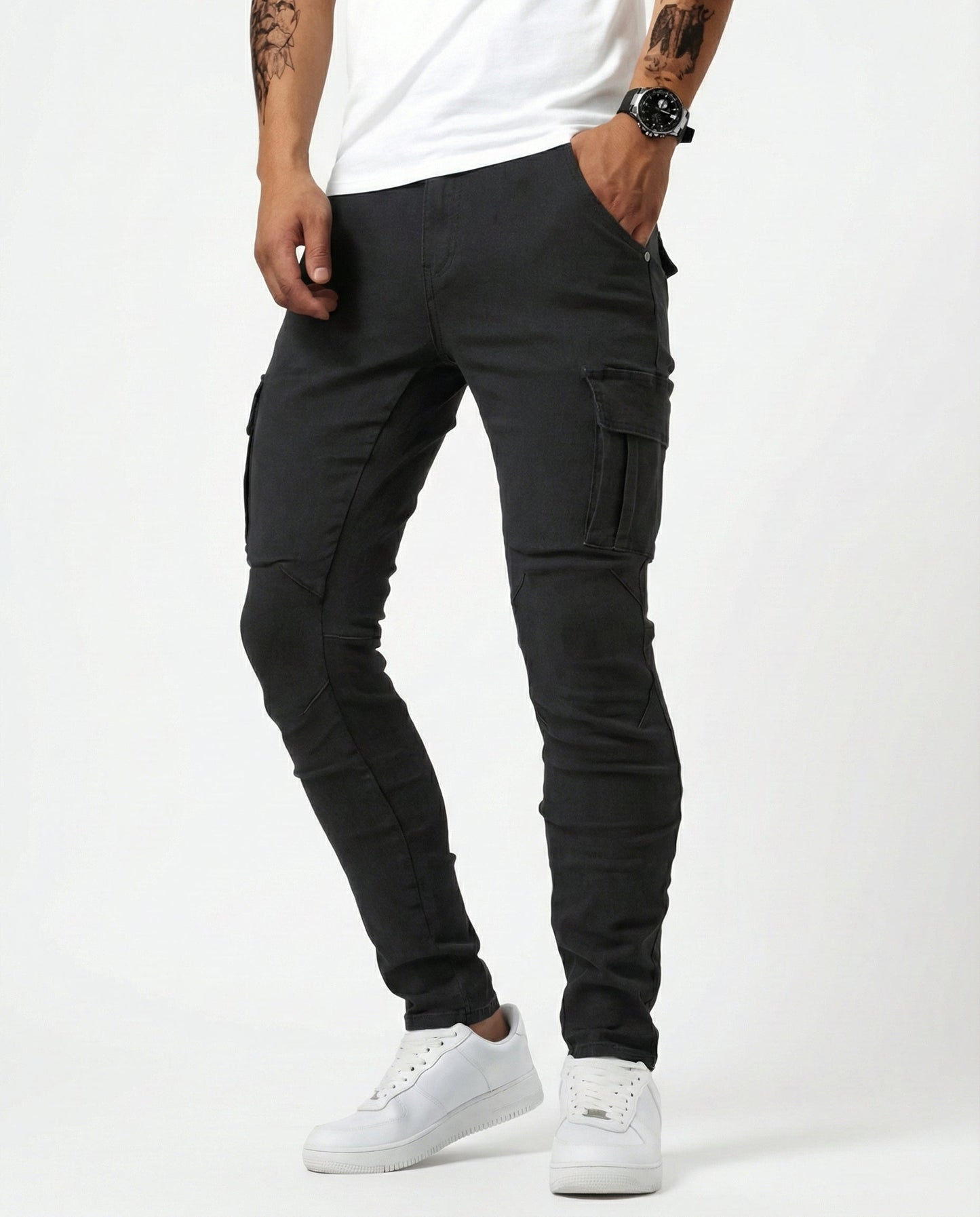 Pantaloni Cargo Marino Elasticizzati