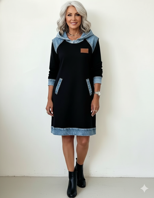 Harper™ | Denim Hoodie Dress