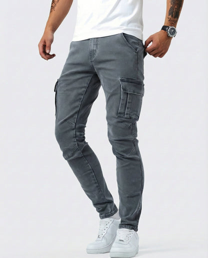 Pantaloni Cargo Marino Elasticizzati