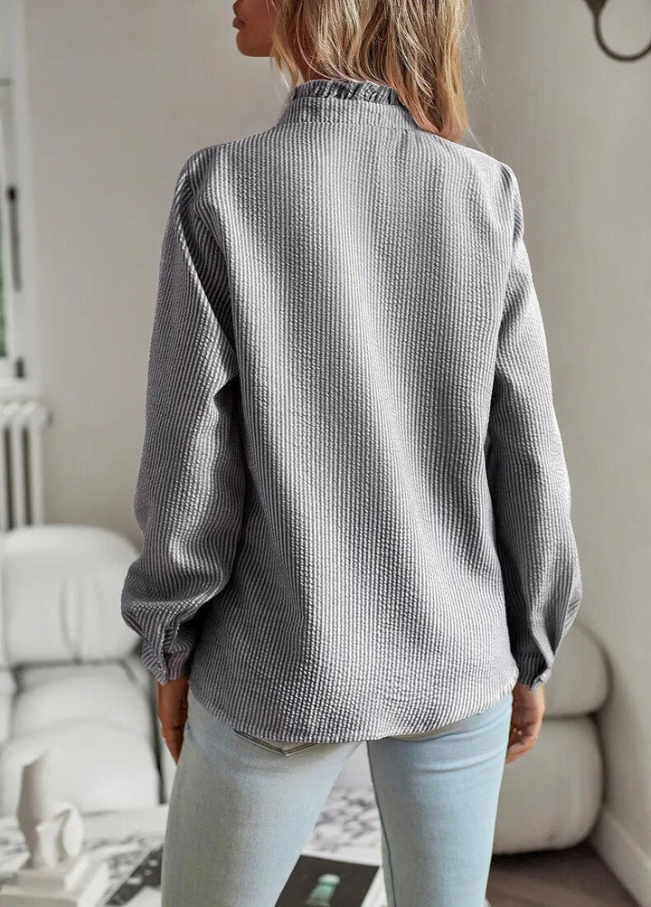 Lisbeth™ - Tidlös Elegans & Ultimat Komfort Blus med Volangkrage