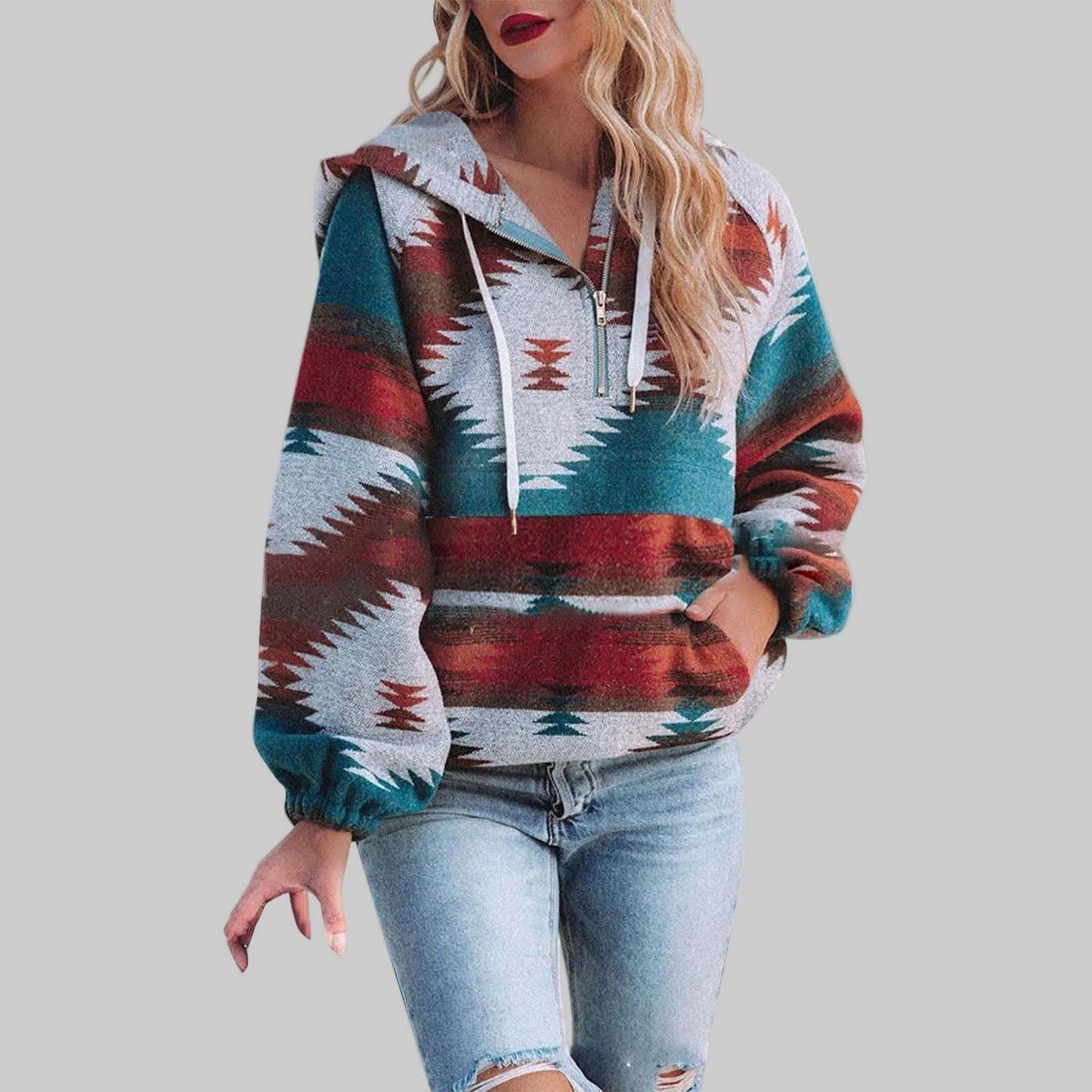 SAKU™ - Comfy Oversized Zip Up Long Sleeve Hoodie Sweatshirt