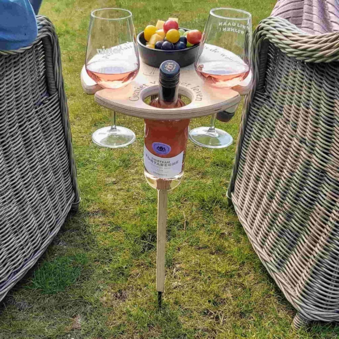 VinePicnic Fällbart Vinbord - Trä Utomhusbord