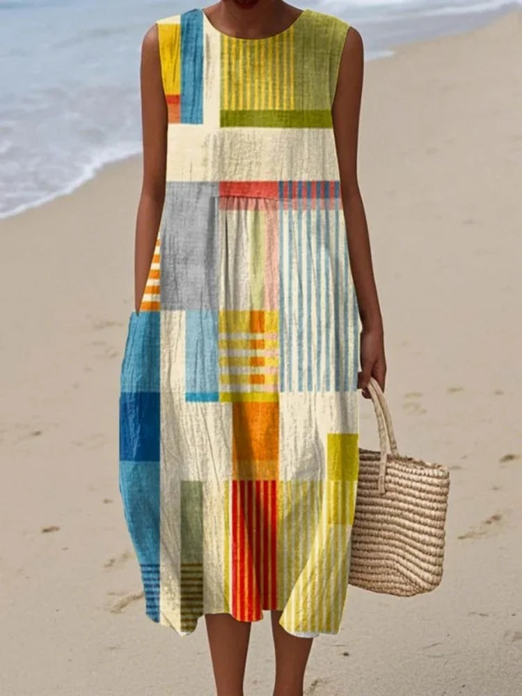 Elena™ | Elegant Art Midi Dress