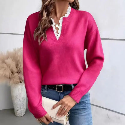 Elise™ V-neck knit sweater