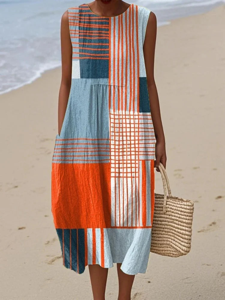 Elena™ | Elegant Art Midi Dress