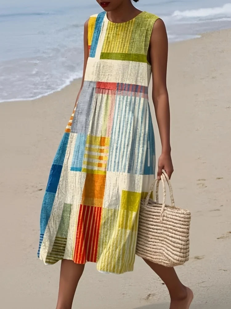 Elena™ | Elegant Art Midi Dress