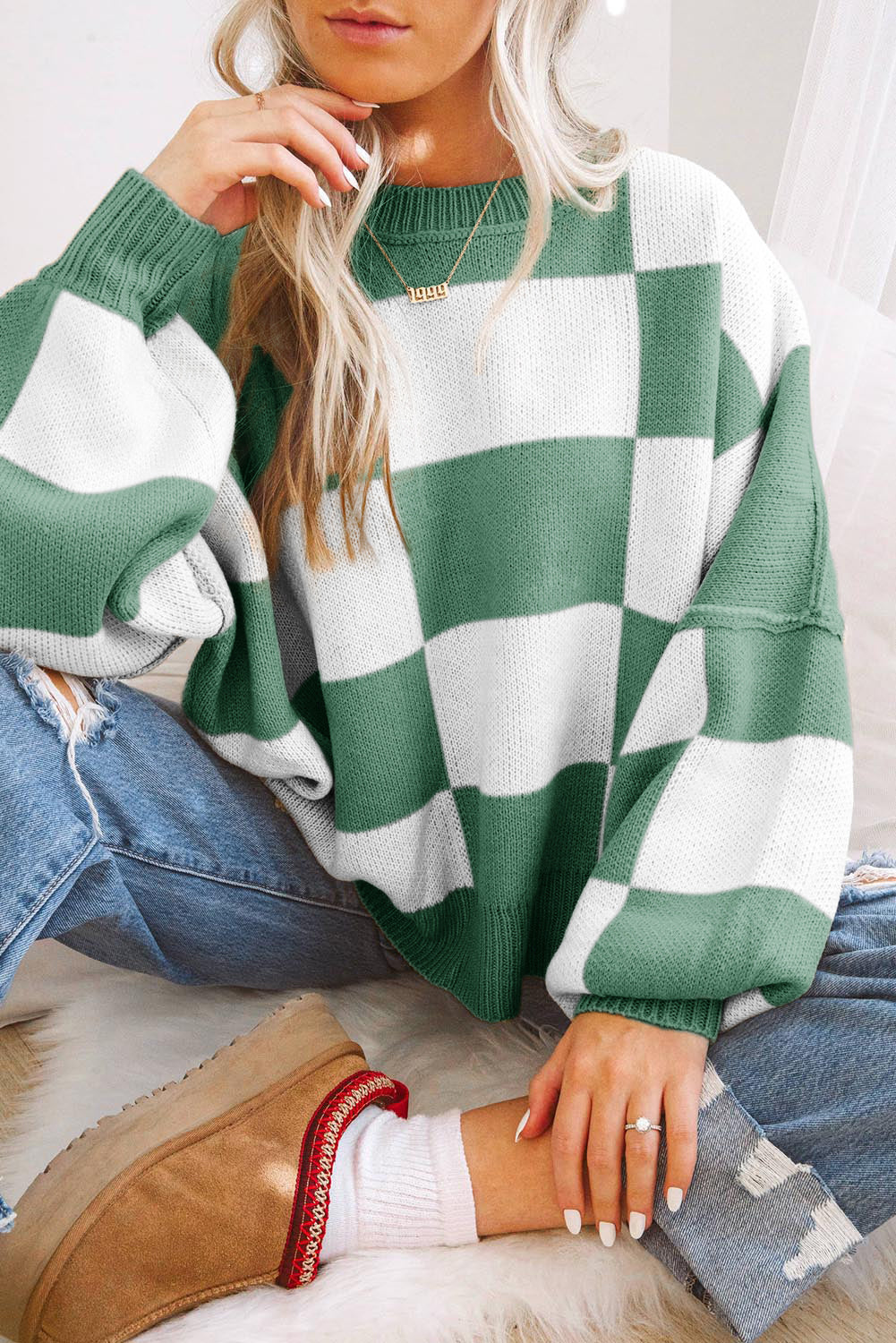 Wilder™ – Check Knit Bishop Sweater
