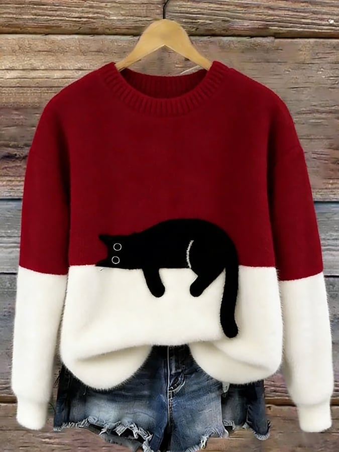 Bridget | Warm colorful Cat sweatshirt