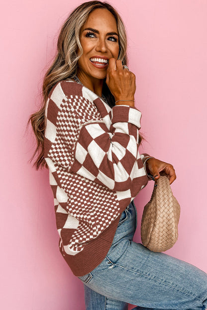 Oaklyn™ – Check Knit Sweater