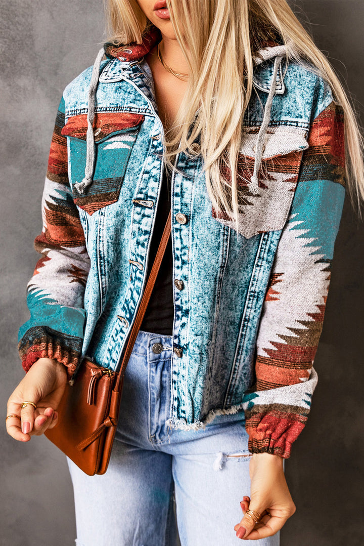 Noa™ | Denimjacka med Aztec-detaljer