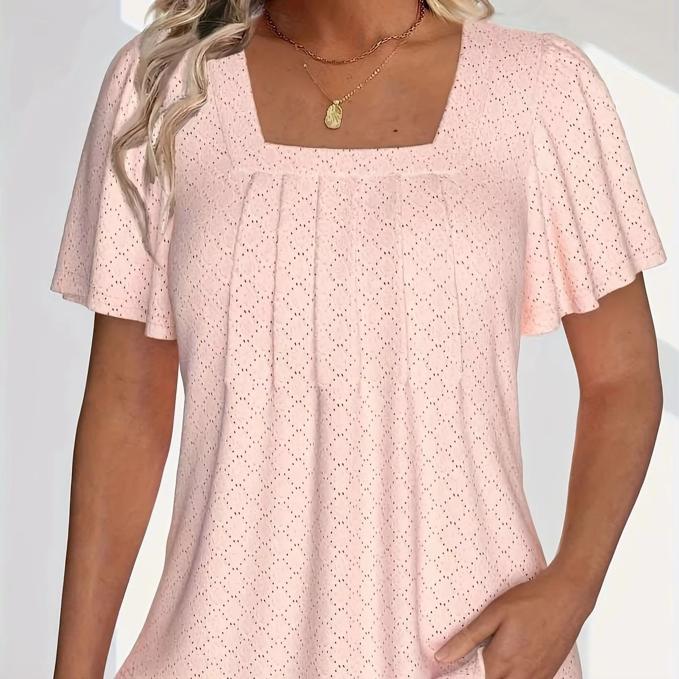 Zaluva™ | Mirelle – Blus med fyrkantig halsringning och textur