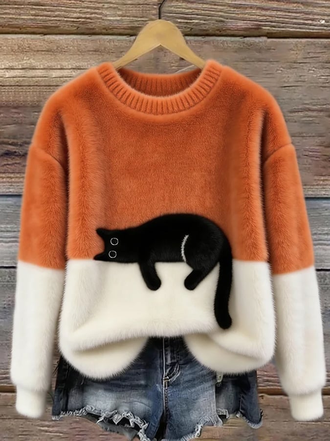 Bridget | Warm colorful Cat sweatshirt