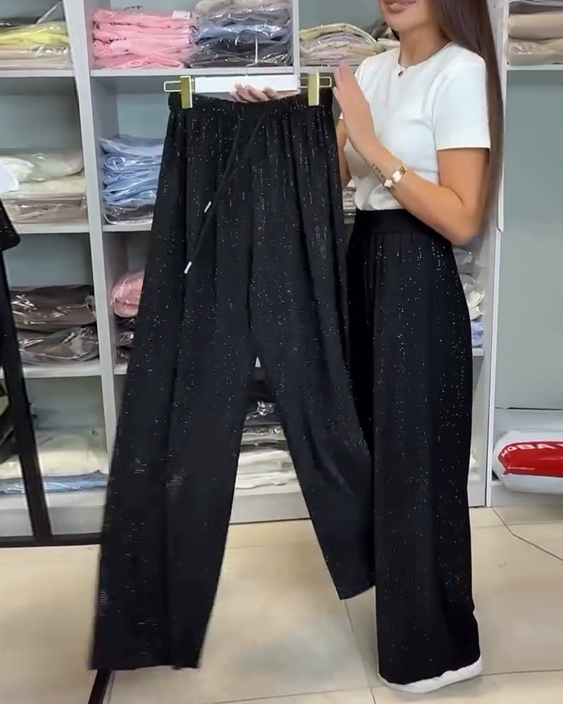 Stella Noir™ | Sequin Wide Leg Pants