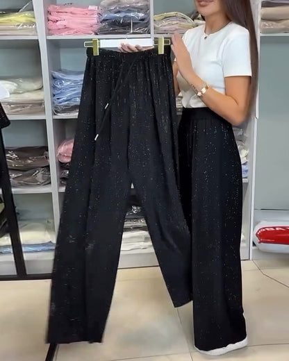 Stella Noir™ | Sequin Wide Leg Pants