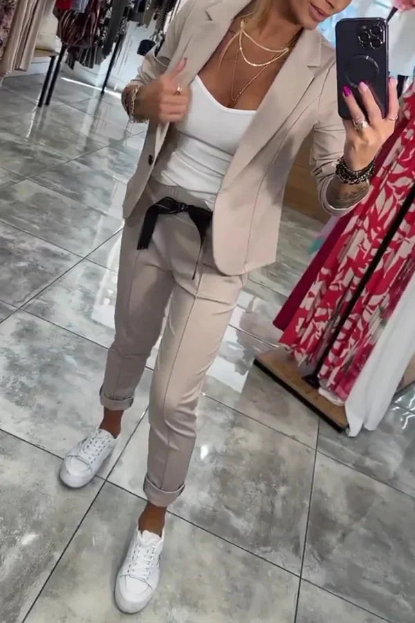 Zaluva™ | Måttsytt Set med Mjuk Blazer och Lätta Joggingbyxor