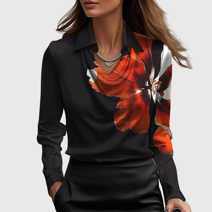 Sylvie™  | Elegant blus med subtil glans