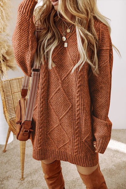 Harper™ | Cable Knit Sweater Dress