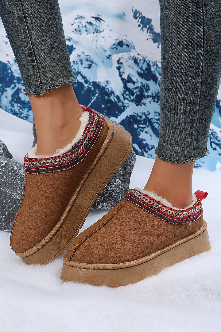 Chestnut Suede Plush Winter Boots