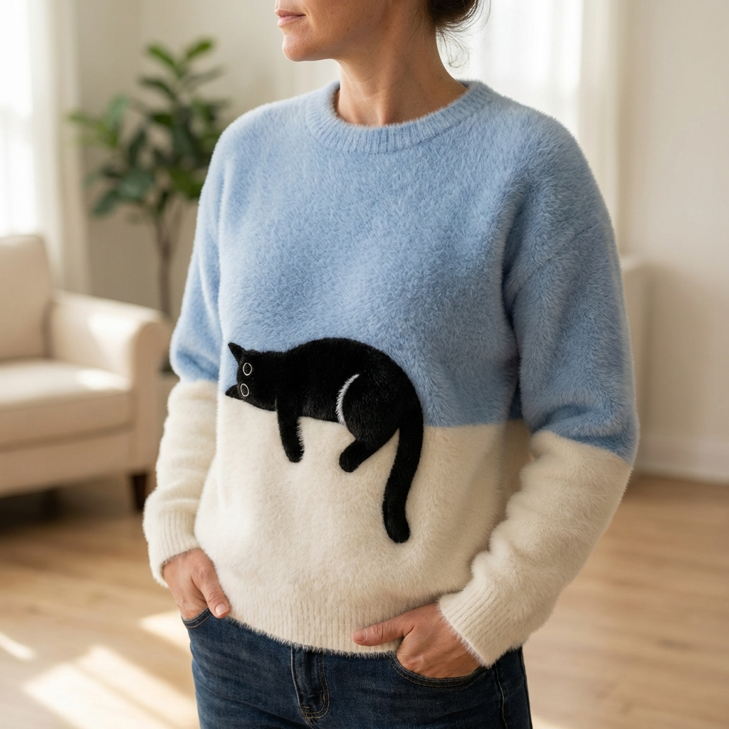 Bridget | Warm colorful Cat sweatshirt