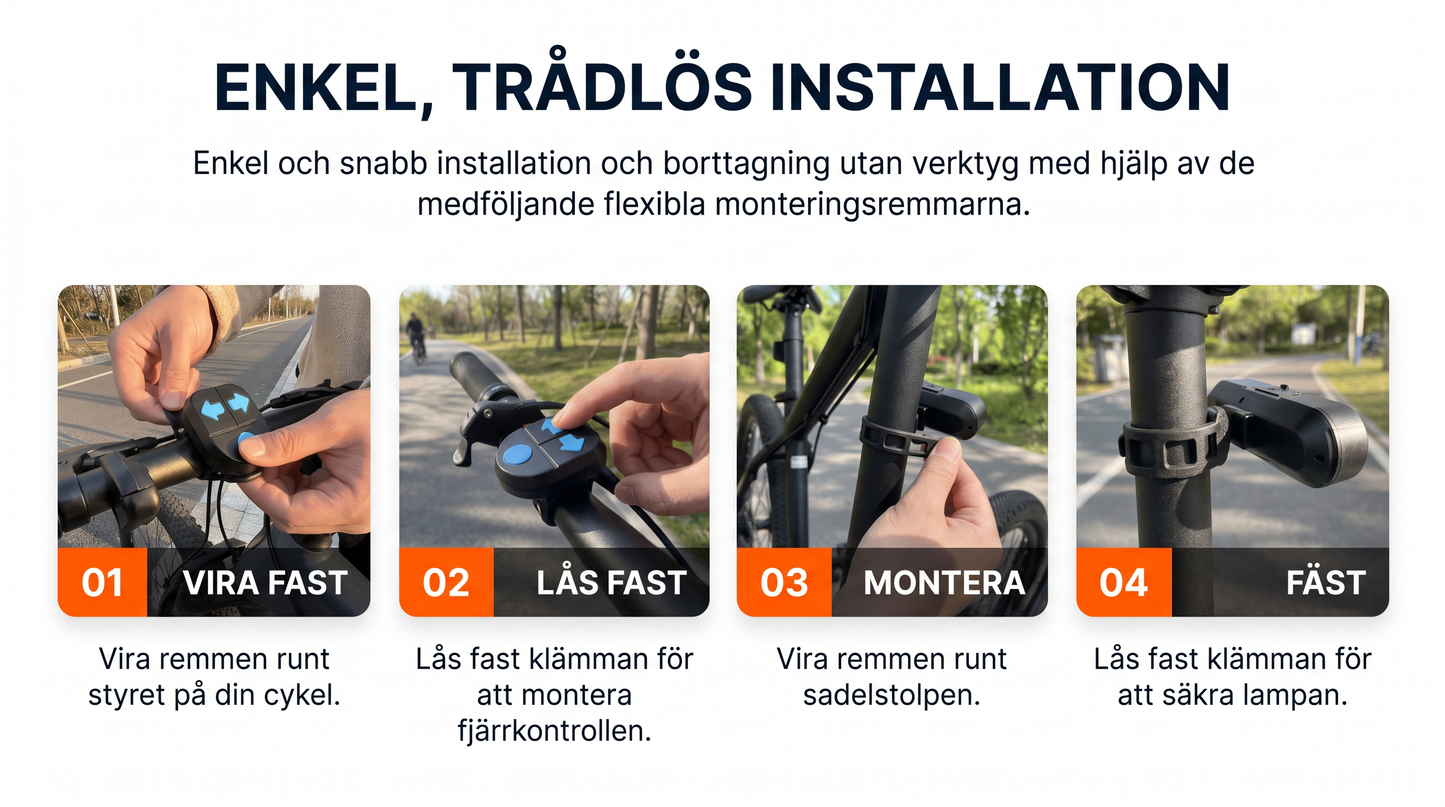 SäkerBlink™ Trådlös Cykelblinkers