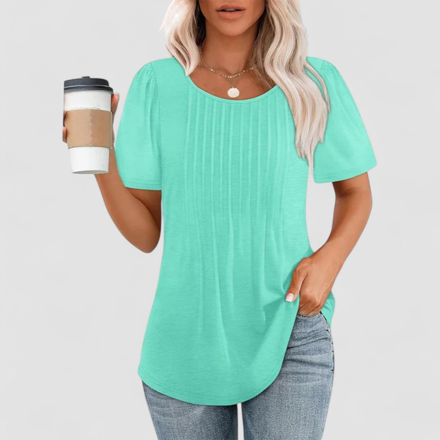 Zaluva™ | Linna – Långärmad blus i mjuk viskos