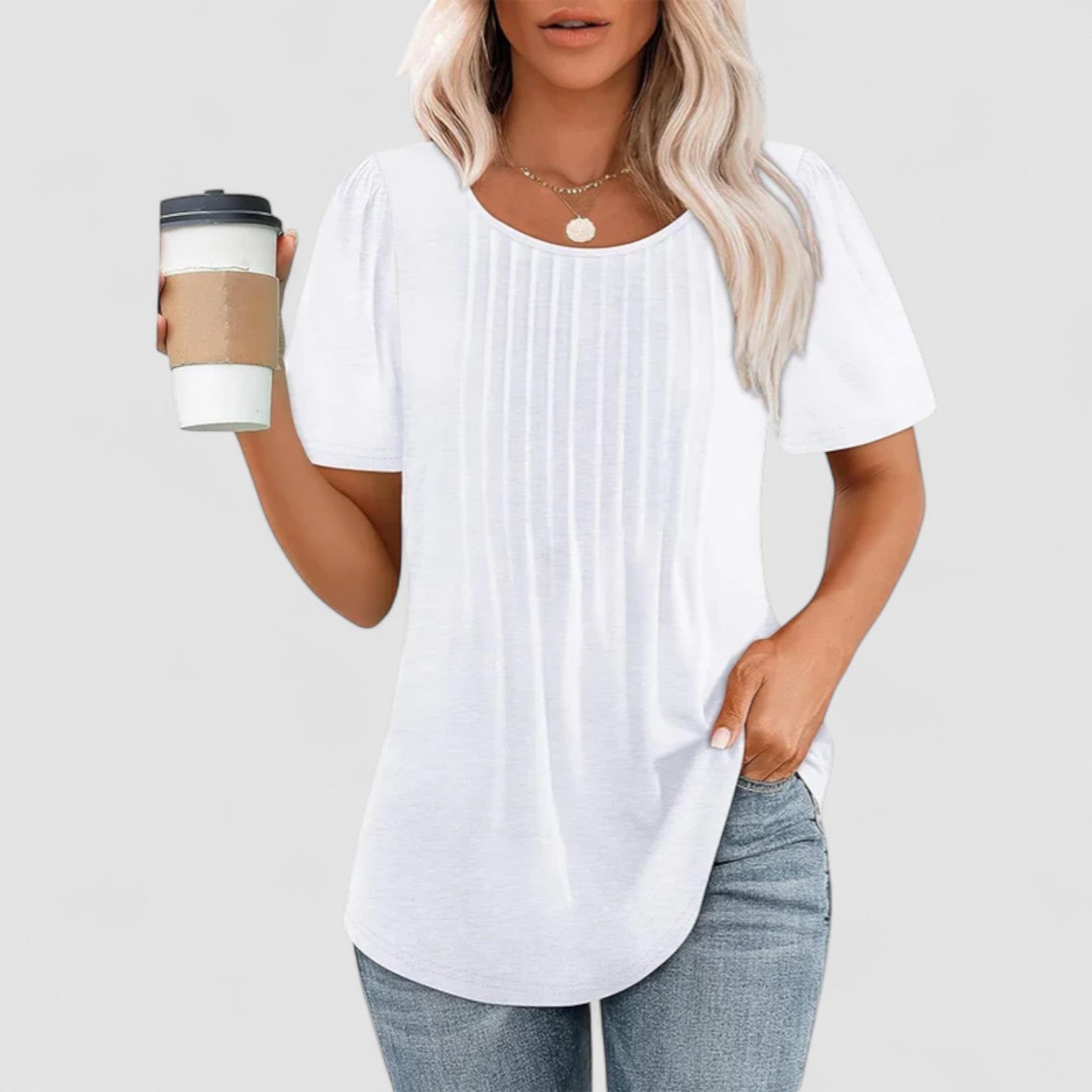 Zaluva™ | Linna – Långärmad blus i mjuk viskos