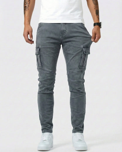 Pantaloni Cargo Marino Elasticizzati