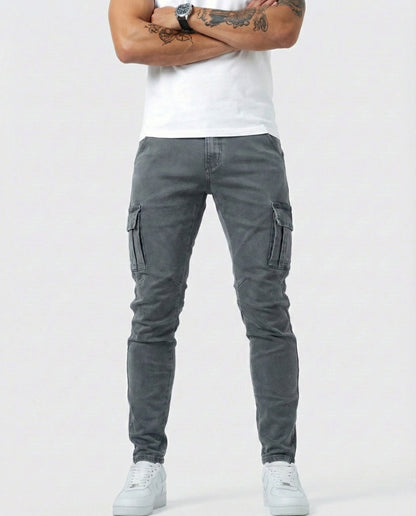 Pantaloni Cargo Marino Elasticizzati
