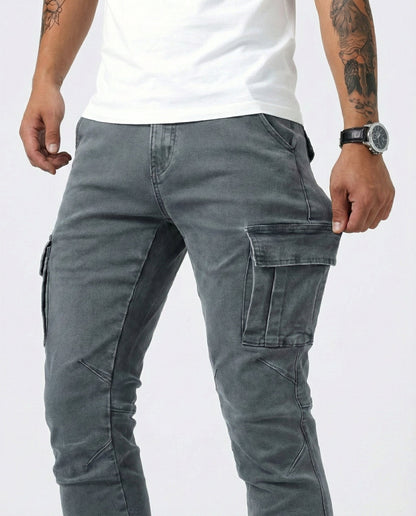 Pantaloni Cargo Marino Elasticizzati