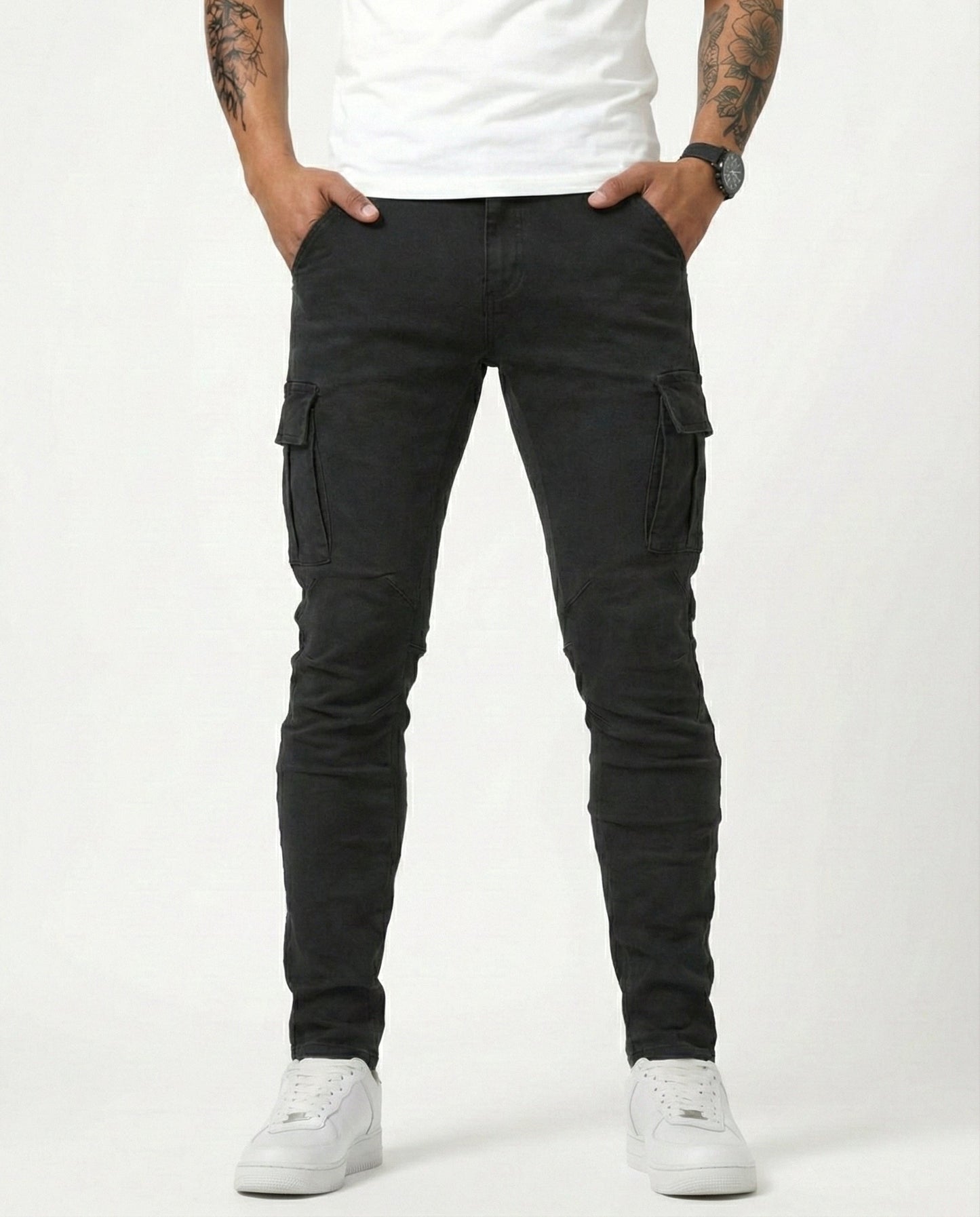 Pantaloni Cargo Marino Elasticizzati